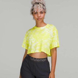 Yellow Lululemon All Yours Cropped Cotton T-Shirt *Tie Dye